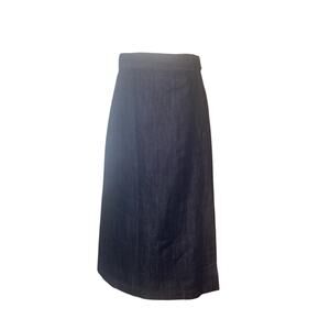 NWT Wool& Wooland Greta Cotton Merino Blend Denim Wrap MIDI Skirt Size XS